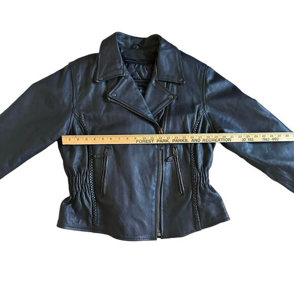 Bikers Dream Apparel Women L Black Leather Motorcycle Jacket Thinsulate Quilted - Picture 7 of 10